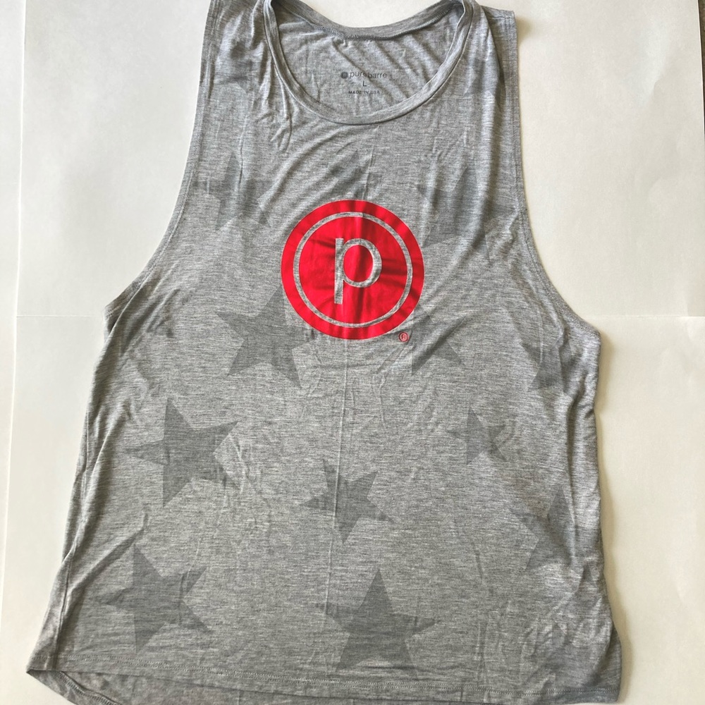 Pure Barre gray stars muscle tank - size L